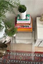 Mimiset plexiglas bijzet tafeltjes, Rond, Zo goed als nieuw, Ophalen, 45 tot 60 cm