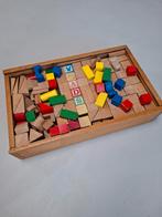 Houten blokken in doos - Vintage speelgoed, Ophalen of Verzenden, Gebruikt, Overige typen