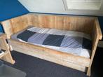 Stoer bed plus bureau van steigerhout, 90 cm, Gebruikt, Eenpersoons, Bruin