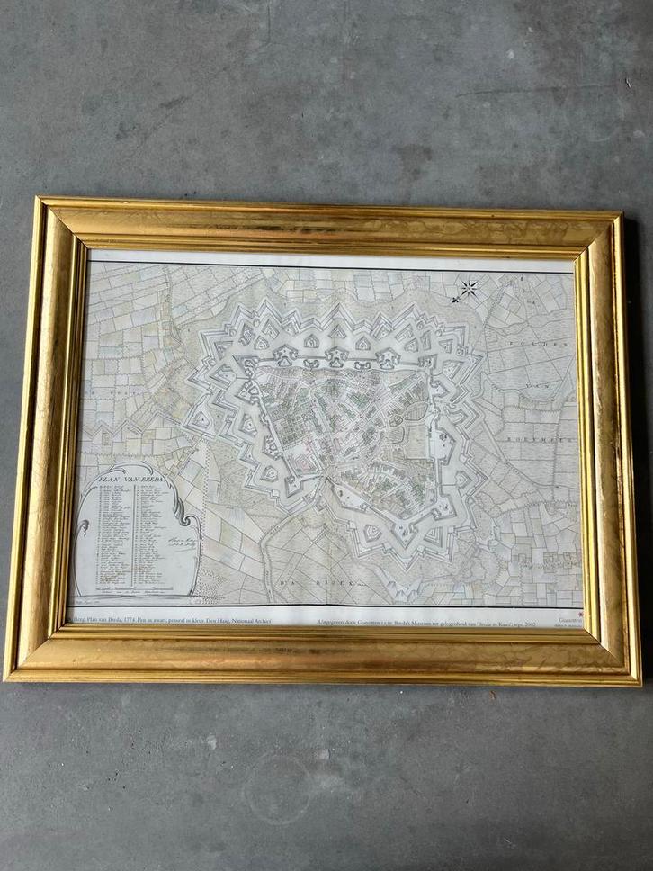 Antieke Kaart van Breda, 1774, Antiek en Kunst, Antiek | Boeken en Bijbels, Ophalen of Verzenden