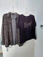 Sophia perla 44 xl blouse tshirt zwart shirt zwarte bruin, Verzenden, Zwart, Maat 42/44 (L), Zo goed als nieuw