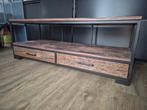 TV Dressoir Wagonhout Origineel, Ophalen, Gebruikt, 100 tot 150 cm, Metaal