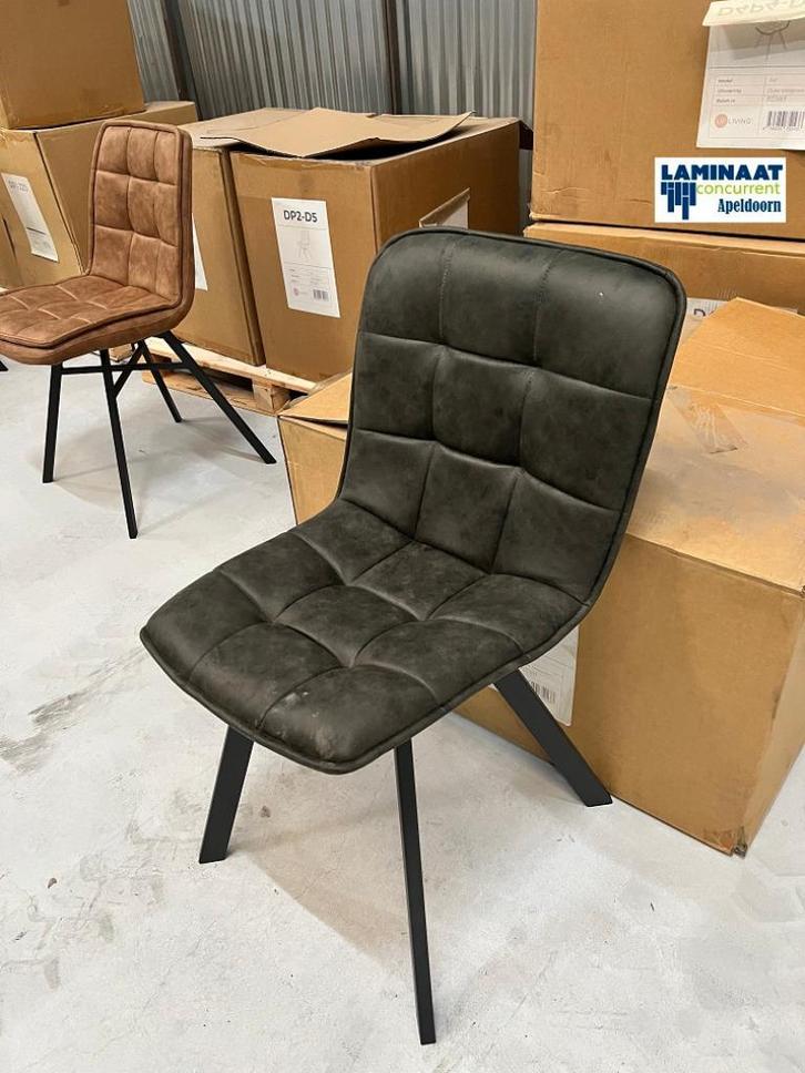 Eetkamerstoel Duke Mosgroen D4P4-D25 €39,95p/st. Apeldoorn, Huis en Inrichting, Stoelen, Nieuw, Eén, Metaal, Stof, Overige kleuren