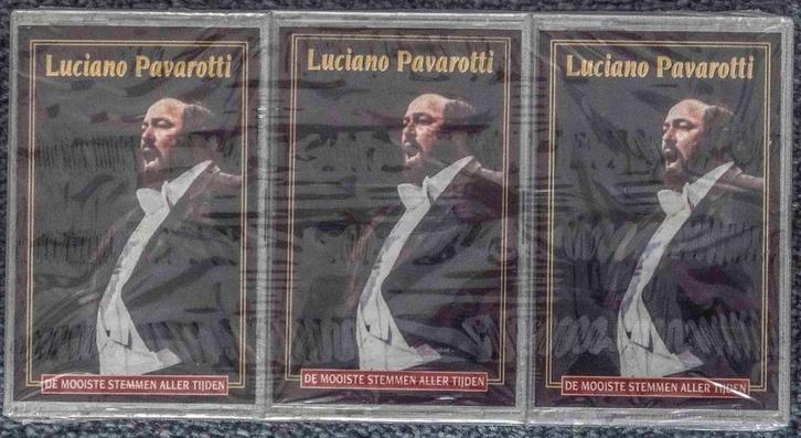 Luciano Pavarotti 3 cassettebandjes, nieuwstaat nog gesealed, Cd's en Dvd's, Cassettebandjes, Nieuw in verpakking, Origineel, Klassiek