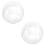 Ivoorwitte cabochons met parelglans van 8 mm rond (12 stuks), Hobby en Vrije tijd, Kralen en Sieraden maken, Verzenden, Nieuw