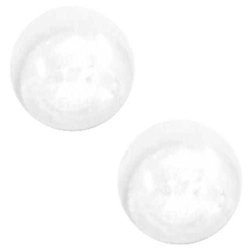 Ivoorwitte cabochons met parelglans van 8 mm rond (12 stuks), Hobby en Vrije tijd, Kralen en Sieraden maken, Nieuw, Kraal, Verzenden