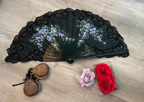 Flamenco castagnettes waaier en rozen, Sport en Fitness, Dansen, Gebruikt, Overige typen, Ophalen of Verzenden
