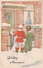 KERST MEISJE  TEKN TEUN vd VEEN JAREN 50 MOOIE KAART KK112, Verzenden, Voor 1920, Overige thema's