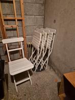 Witte klapstoelen (4 stuks), Huis en Inrichting, Ophalen, Eenvoudig, Wit, Zo goed als nieuw