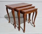 bijzettafeltjes , nesting tables, mimiset, marqueterie hout, Minder dan 55 cm, Gebruikt, Rechthoekig, Hout