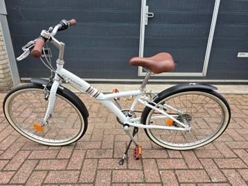 B twin hybride fiets 24 inch parelmoer wit v5 beschikbaar voor biedingen