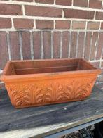 Terracotta plantenbak/ bloemenpot met acanthusblad, Tuin en Terras, Ophalen, Zo goed als nieuw, Aardewerk, Rechthoekig