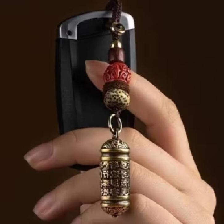 Messing Cilindervormige pillen box hanger met Mantra, Antiek en Kunst, Kunst | Niet-Westerse kunst, Ophalen