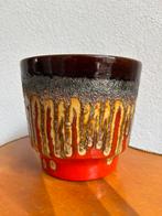 West-Germany bloempot Fohr Keramik fat lava 15x16 cm, Rond, Ophalen of Verzenden, Zo goed als nieuw, Minder dan 25 cm