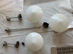 Vintage Art Deco Plafondlampen - Set van 3, Ophalen, Zo goed als nieuw, Glas