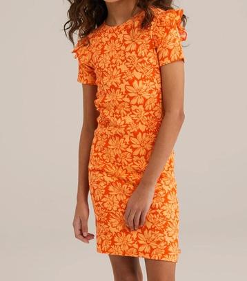 WE Fashion Bodycon Jurk Oranje/Geel 122/128 Ongedragen  beschikbaar voor biedingen