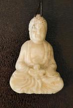 Groen Jade Amulet, zittende Boeddha, dhyana mudra, Ophalen of Verzenden, Nieuw, Groen, Steen of Mineraal