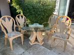 Dining set- Italiaans design-Vivai Del Sud, Huis en Inrichting, Tafels | Eettafels, 100 tot 150 cm, 100 tot 150 cm, Vintage/retro design, rotan