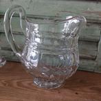 Brocante pitcher schenkkan van glas, Antiek en Kunst, Ophalen of Verzenden