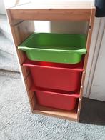 Ikea ladekast met bakken. 1 lage groene bak, 2 grote rode., Minder dan 100 cm, 25 tot 50 cm, Gebruikt, Ophalen of Verzenden