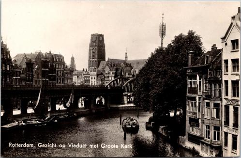 Rotterdam - Gezicht op Viaduct met Groote Kerk, Verzamelen, Ansichtkaarten | Nederland, Ongelopen, Zuid-Holland, 1960 tot 1980