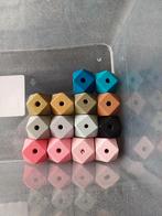20mm hexagon kralen hout 4mm gat speenkoord wagenspanner, Ophalen of Verzenden, Nieuw, Kraal