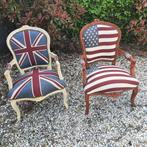 Klassieke stoelen met vlagopdruk, Huis en Inrichting, Zo goed als nieuw, Ophalen