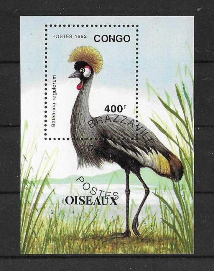 Congo-Brazzaville Michel blok 94 gestempeld VOGELS, Postzegels en Munten, Postzegels | Afrika, Gestempeld, Overige landen, Ophalen of Verzenden