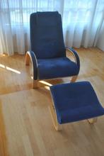 Fauteuil met voetenbank, vintage, Nelo Sweden, Ophalen, Huis en Inrichting
