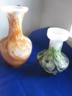 Carlo Moretti glazen vazen oranje en groen, Ophalen