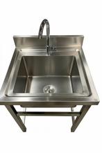 Nieuw RVS enkele wasbak 60x60cm, Ophalen of Verzenden, Nieuw, Rvs, Wastafel