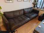 Donkerbruine 3/4-zitsbank van nepleer - Goede conditie, Ophalen, Kunststof, Gebruikt, Driepersoons