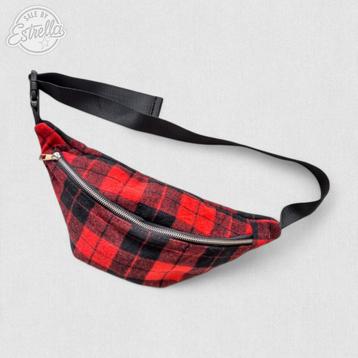 Rood met zwart geblokte heuptas / crossbody bag beschikbaar voor biedingen