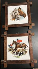 2 schilderijtjes. Tegels. Paarden. Samen 2,50 euro, Ophalen of Verzenden