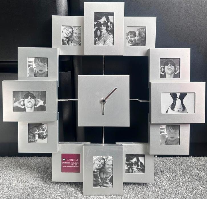 Unieke klok met fotolijstjes – te ruil of te koop, Audio, Tv en Foto, Fotografie | Fotolijsten, Zo goed als nieuw, Ophalen