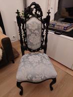 Antieke vintage stoel zwart houtsnijwerk, Ophalen