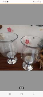 Windlichten op zilveren voet., Huis en Inrichting, Ophalen of Verzenden, Zo goed als nieuw, Overige materialen, 25 tot 50 cm