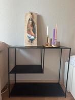 Zwart metalen rekje, Huis en Inrichting, Tafels | Sidetables, Ophalen, 50 tot 100 cm, Zo goed als nieuw, 25 tot 50 cm