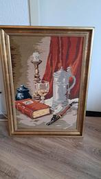 Geborduurd schilderij met lijst., Ophalen, 50 tot 75 cm, Zo goed als nieuw, 50 tot 75 cm