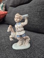 Antiek vintage Lego Japan figuur jongen met steen en paard, Ophalen of Verzenden