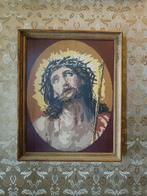 Vintage jezus christus borduurwerk borduurschilderij, Ophalen of Verzenden, Gebruikt, Overige typen, Christendom | Katholiek