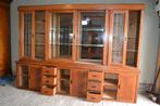 Prachtige grote antieke eiken houten Art Deco vitrinekast., Antiek en Kunst, Verzenden