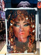 XXL Arabic lady glas schilderij, Antiek en Kunst, Ophalen of Verzenden