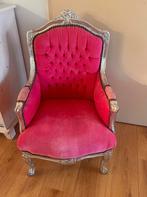 Brocante Kinderstoel / Prinsessenstoel - Fluweel Roze, Ophalen of Verzenden, Gebruikt, Stoel(en)