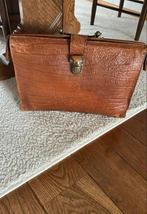 Vintage aktetas leder, Bruin, Aktetas of Boekentas, Ophalen of Verzenden, Gebruikt