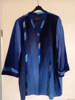 Uniek handgemaakt zijden jasje, Wijd en Zijd, Blauw, Maat 42/44 (L), Ophalen of Verzenden