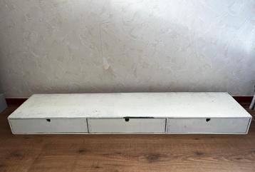 Witte ladenkast met 3 lades - likje verf mag - 119,5x28x10cm beschikbaar voor biedingen