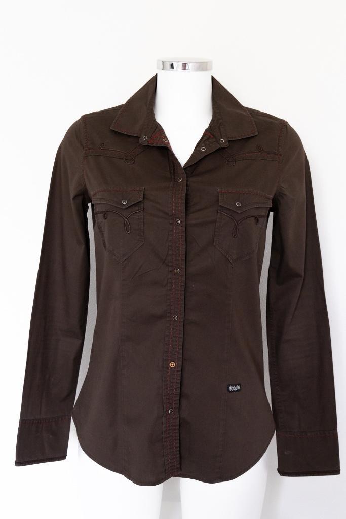 Replay bruine blouse maat S (ZGAN), Kleding | Dames, Blouses en Tunieken, Zo goed als nieuw, Maat 38/40 (M), Bruin, Ophalen of Verzenden