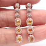 oorbellen 925 zilver 14 k rg verguld met gele Saffier mooi!, Geel, Nieuw, Ophalen of Verzenden, Met edelsteen