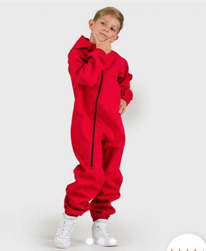 rode softcell overal met schuine rits , capuchon en fleece, Kinderen en Baby's, Kinderkleding | Maat 116, Nieuw, Jongen of Meisje